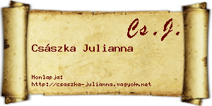 Császka Julianna névjegykártya