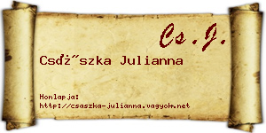 Császka Julianna névjegykártya