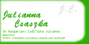 julianna csaszka business card